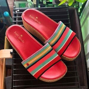 Kate Spade Multicolor Striped Mules